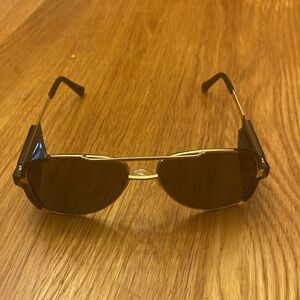 Crews Engineering safety aviator gold rim sun glasses marked CS, Z…